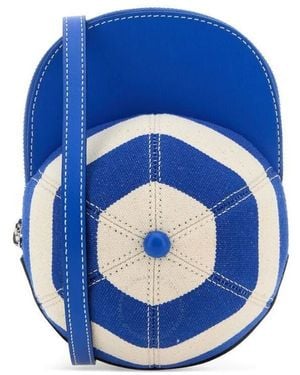 JW Anderson Embroidered Midi Cap Crossbody Bag - Blue