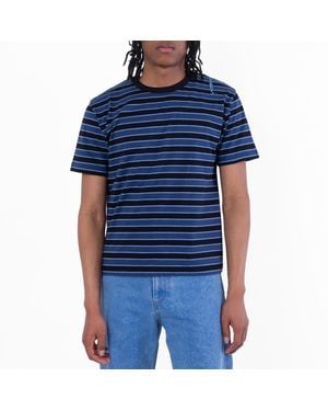 Marni Striped Boxy Cotton T-Shirt - Blue