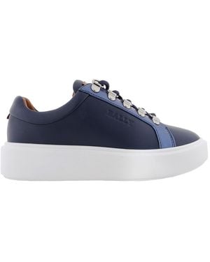 Bally Asaka Leather Low-Top Trainers, Brand Size 35 Us - Blue