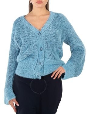 Stella McCartney Ladies Fluffy Knit Cardigan - Blue