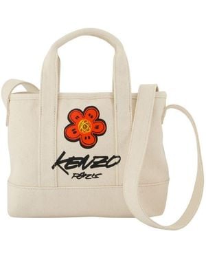 KENZO Logo-Embroidered Cotton Tote Bag - White