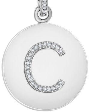 DiamondMuse Diamond Muse 0.10 Cttw Initial Letter Diamond Necklace For Girls, And - Metallic