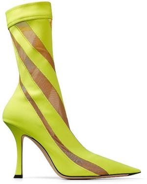 Jimmy Choo X Mugler 100 Spiral Sock Ankle Boots, Brand Size 39 Us - Green