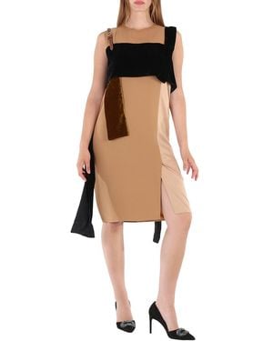 Burberry Silk And Velvet Strap Detail Dress, Brand Size 6 (Us - Natural