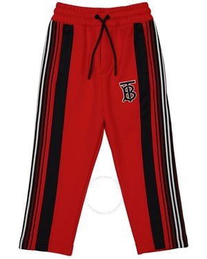 Burberry Boys Bright Monogram Motif Stretch Jersey Track Trousers - Red