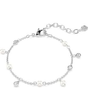 Swarovski Imber Bracelet, Crystal Pearl, Round Cut, Rhodium Plated - White