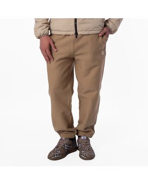 Burberry Logo Embroidered Cotton Track Pants - Brown