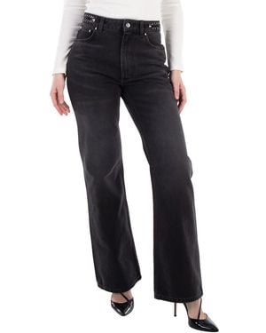 Rabanne Paco High-Waist Straight Leg Trousers - Blue