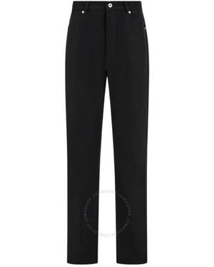 Ferragamo Leather Tab Cotton Moleskin Jeans, Brand Size 48 (Us - Black