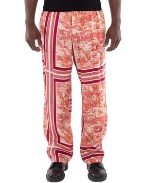 Aries Toile De Jouy Slacker Pants, Waist - Red