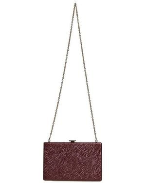 Dolce & Gabbana Leather Clutch Evening Crossbody Bag - Purple