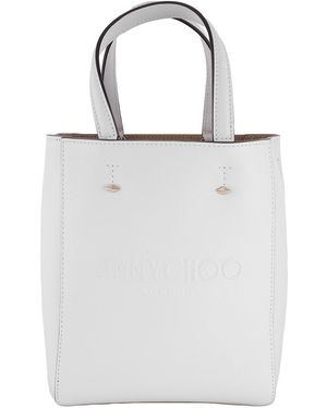 Jimmy Choo Lenny North-South Leather Tote Bag - White