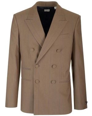 Burberry Lee Double-Breasted Wool Blazer, Brand Size 44R (Us - Brown
