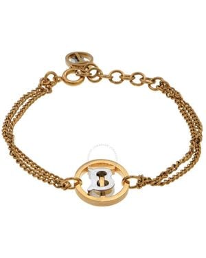 Burberry Tb Monogram Double-Chain Bracelet - Metallic