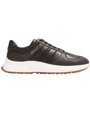 Bally Darsyl Grained Leather Low-Top Trainers - Brown