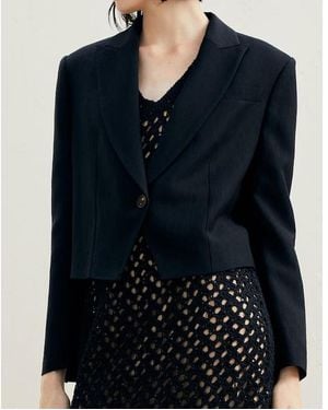 Brunello Cucinelli Cropped Blazer, Brand Size 38 (Us - Blue