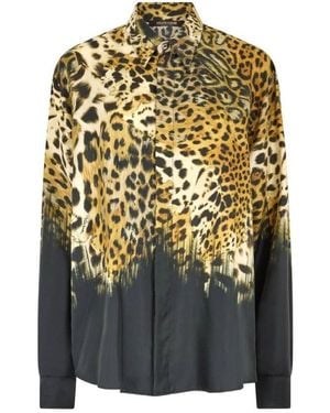 Roberto Cavalli Leopard Print Silk Shirt, Brand Size 52 Us - Multicolour