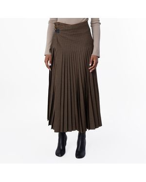 Burberry Wool Mohair Maxi Kilt - Green