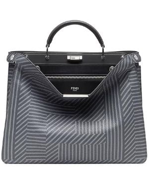 Fendi Detachable Strap Leather Bag - Black