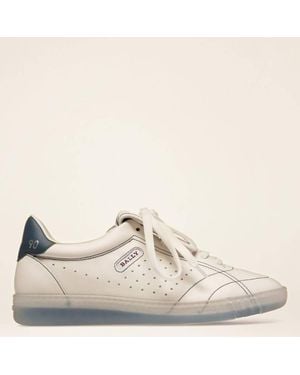 Bally Weldy Low-Top Leather Trainers, Brand Size 38 Us - Natural