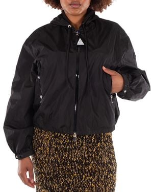 Moncler Vernois Long Sleeve Hooded Jacket, Brand Size 4 (X-Large) - Black