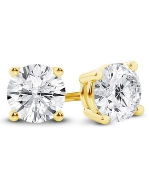 Brilliant Diamond 14K Igi Certified 5 Carat Round Cut Lab Grown Diamond Stud Earrings For Vs Clarity, E-F Colour - Metallic