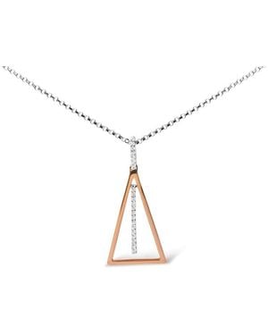Haus of Brilliance 14K Rose And 1/8 Diamond Windchime 18" Pendant Necklace (G-H Si1-Si2 - Metallic