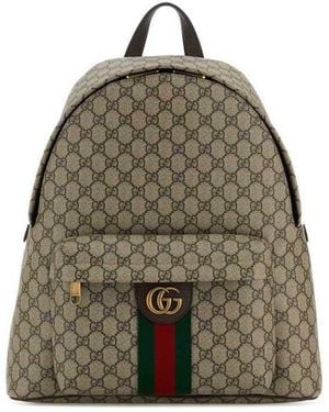 Gucci Printed Canvas Medium Ophidia Backpack - Green