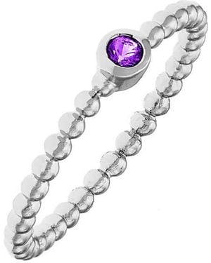 Sole du Soleil Marigold Collection 18K Wg Plated Stone Stackable Fashion Ring - White