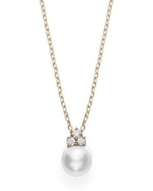 Mikimoto Akoya Cultured Pearl Pendant With Diamond Bail - Metallic