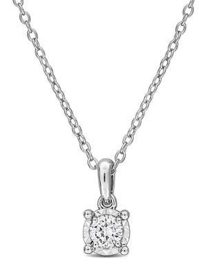 Created Forever 1/4 Ct Tw Lab-Grown Diamond Solitaire Pendant With Chain - Metallic