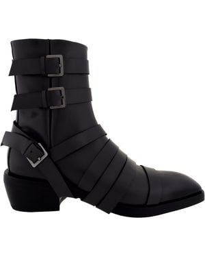Ferragamo Harness Strap Ankle Boots - Black
