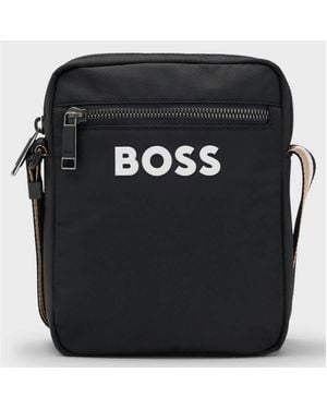 BOSS Textured Logo Crossbody Bag - Black