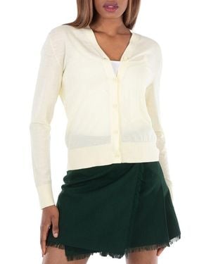 Burberry Long Sleeve Button-Up Cardigan - Yellow