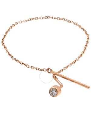 Vanrycke Ladies One Rose And Diamond Ear Chain - Metallic