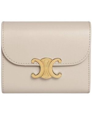 Celine Small Flap Wallet Triomphe - Natural