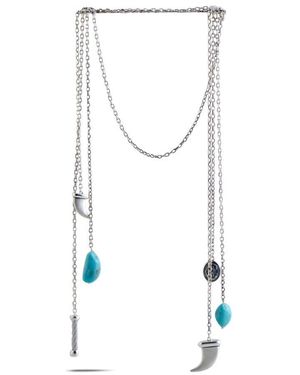 Charriol Kucha Stainless Steel Two Turquoise - White