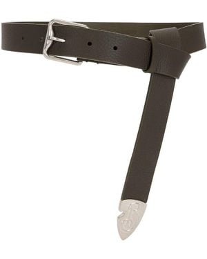 Burberry B Buckle Shield Leather Belt - Black