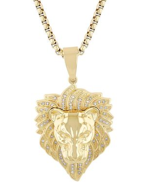 Robert Alton 1/3Ctw Diamond Stainless Steel With Finish Lion Pendant - Metallic
