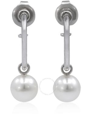 Mikimoto Classic Akoya Cultured Pearl Semi Hoop Earrings - White