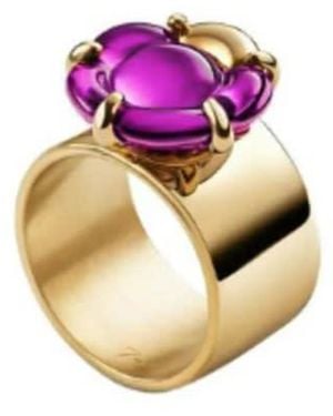 Baccarat 'B Flower' Ring Amethyst Crystal Size 5 2803708 - Purple