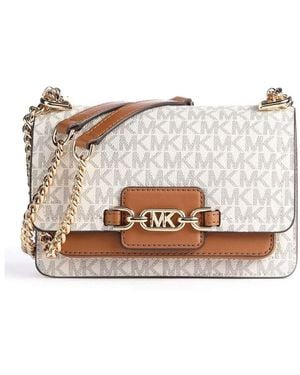 Michael Kors Ladies Heather Extra-Small Logo Crossbody Bag - White