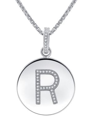 DiamondMuse Diamond Muse 0.10 Cttw Initial Letter Diamond Necklace For Girls, And - Metallic