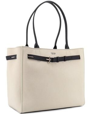 Tom Ford Audrey Medium Canvas Tote - Natural
