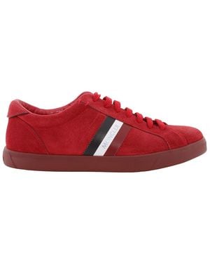 Moncler Monaco Suede Low-Top Sneakers, Brand Size 40 Us - Red