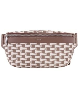 Bally Geometric Pattern Leather Belt Bag - Brown