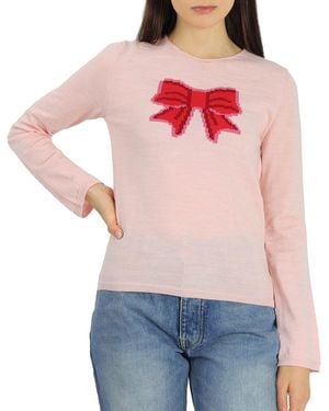 Comme des Garçons Girl Long Sleeve Bow Embroidered Sweater