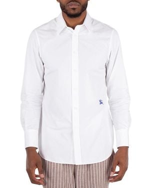 Burberry Embroidered Logo Cotton Shirt, Brand Size 40 (Neck - White