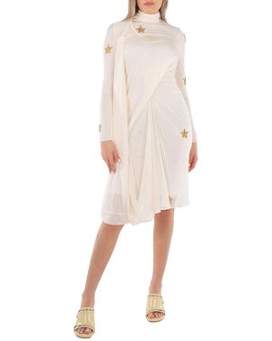 Burberry Ladies Star Pattern Drape Dress, Brand Size 2 (Us - White