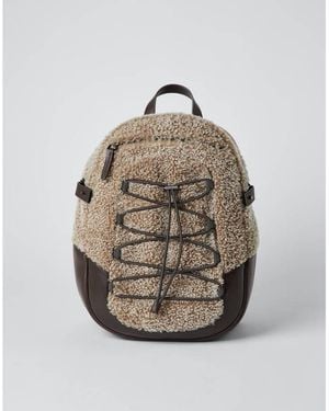 Brunello Cucinelli Dark Leather Backpack - Metallic
